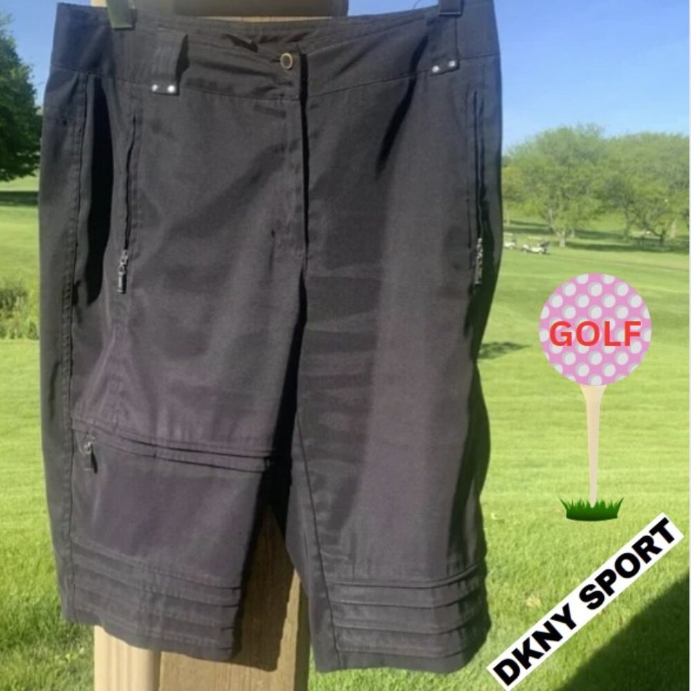 Womens Black DKNY Golf Shorts with Relaxed Fit